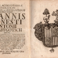 Dedikace Janu Arnoštu Antonínu Schaffgotschovi v knize z roku 1745 zmiňuje i Bílou Třemešnou (sbírka Petra Mlejnka)