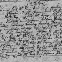 Zápis v sadovské matrice o narození Václava Schaffgotsche 17. 9. 1701 (zdroj Jiří Zeman, Ze sadovských matrik)