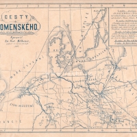 Mapa cest J. A. Komenského po Evropě