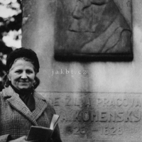 Ingeborg Jäschke, potomek J. A. Komenského, navštívila Bílou Třemešnou v roce 1965