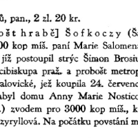 Dům na Václavském náměstí čp. 830 koupila Marie Salomena Kryková roz. Bukovská z Neudorfu v roce 1638 (zdroj Václav Líva, Sborník příspěvků k dějinám hlavního města Prahy 9, 1935)