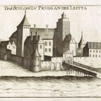 Bruck an der Leitha v roce 1627, kde byla Anna Marie Licková komorní dámou Isabelly Kateřiny z Harrachu