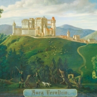 Hrad Pernštejn drželi společně Adam Lev Licek s Esterou rozenou Žejdlicovou ze Šenfeldu od roku 1609 (podoba hradu ze 16. století, zdroj pernstejnsko.cz)